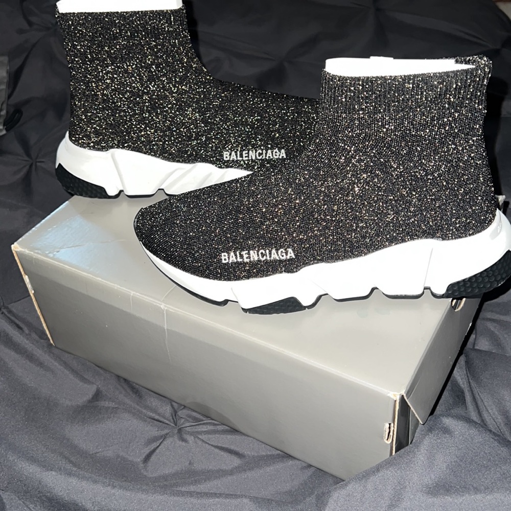 Balenciaga glitter speed sock sneakers